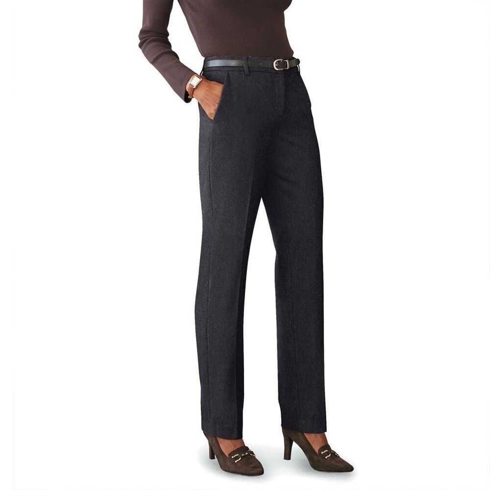 Chadwick’s Wool Blend Straight Leg Pants, Fully Lined Fly Front Slant Pockets